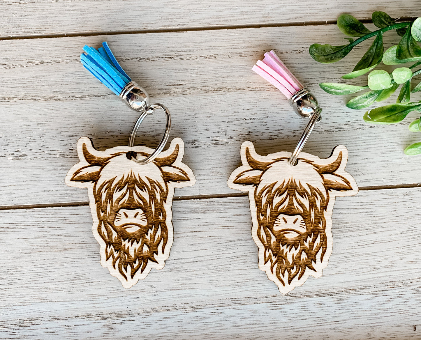 Highland cow keychain