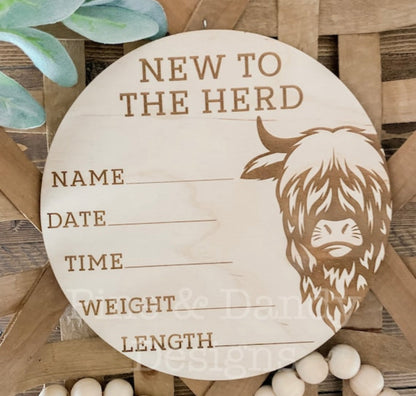 Highland Cow Boy Stat Sign