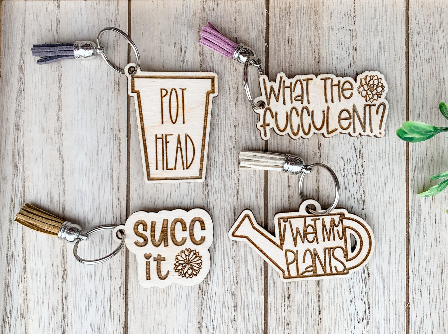 Succulent keychains