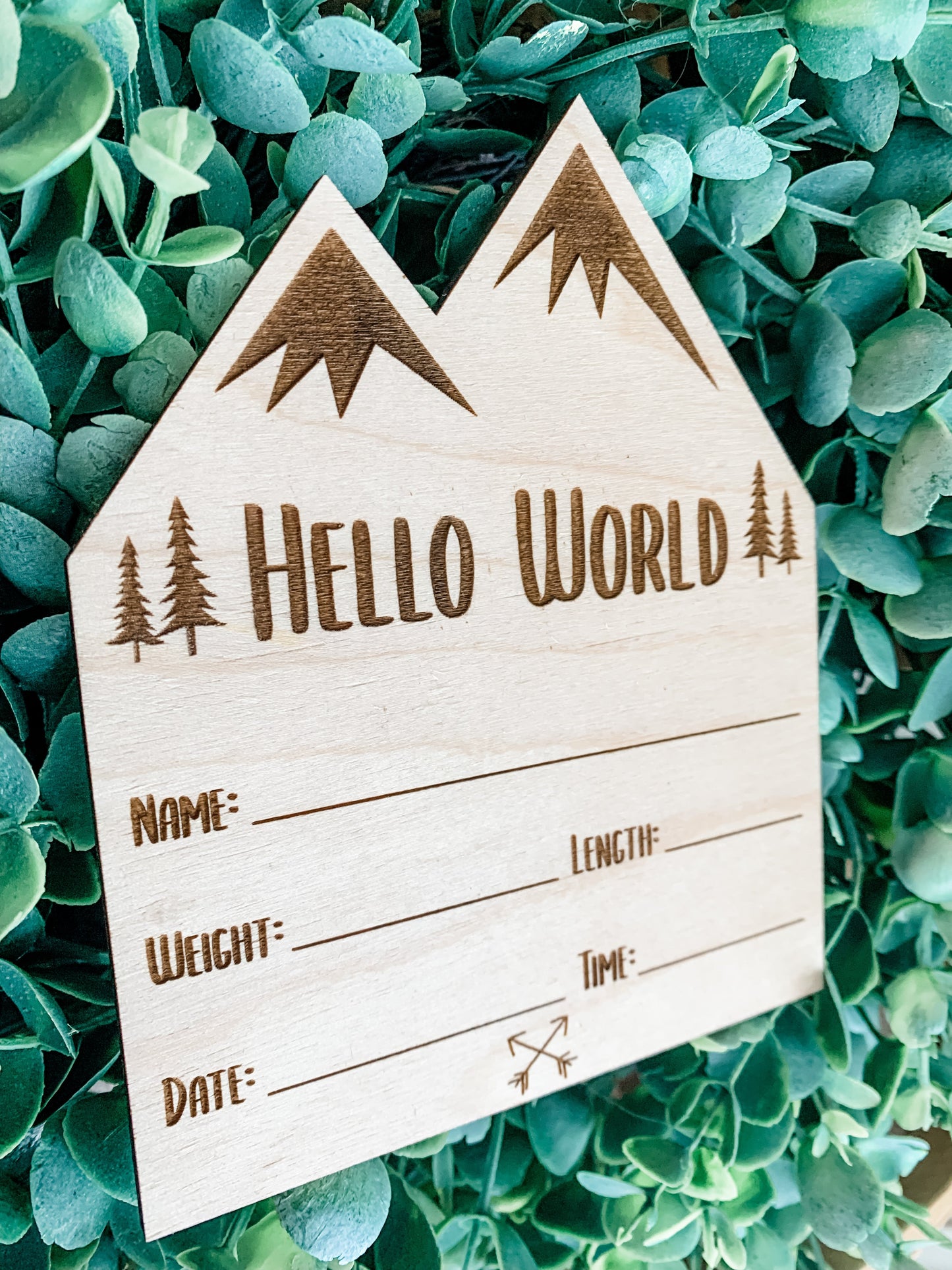 Hello world mountain stat sign