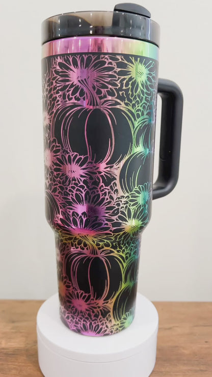 Pumpkin Mums Engraved Tumbler