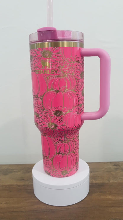 Pumpkin Mums Engraved Tumbler